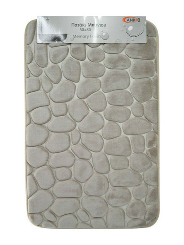 Ankor bath mat memory foam 100% polyester  50x80cm beige, , medium-null