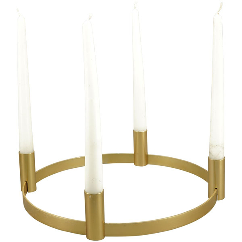 Candle holder dore gold metal, , medium-null