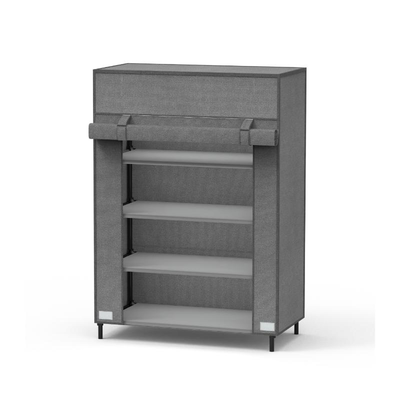 Tiddy woven shoe rack 60x30x80cm - grey, , medium
