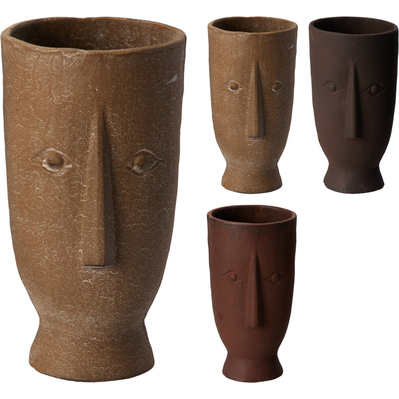 Vase aluminum 11x21cm brown - assorted designs, , medium-null