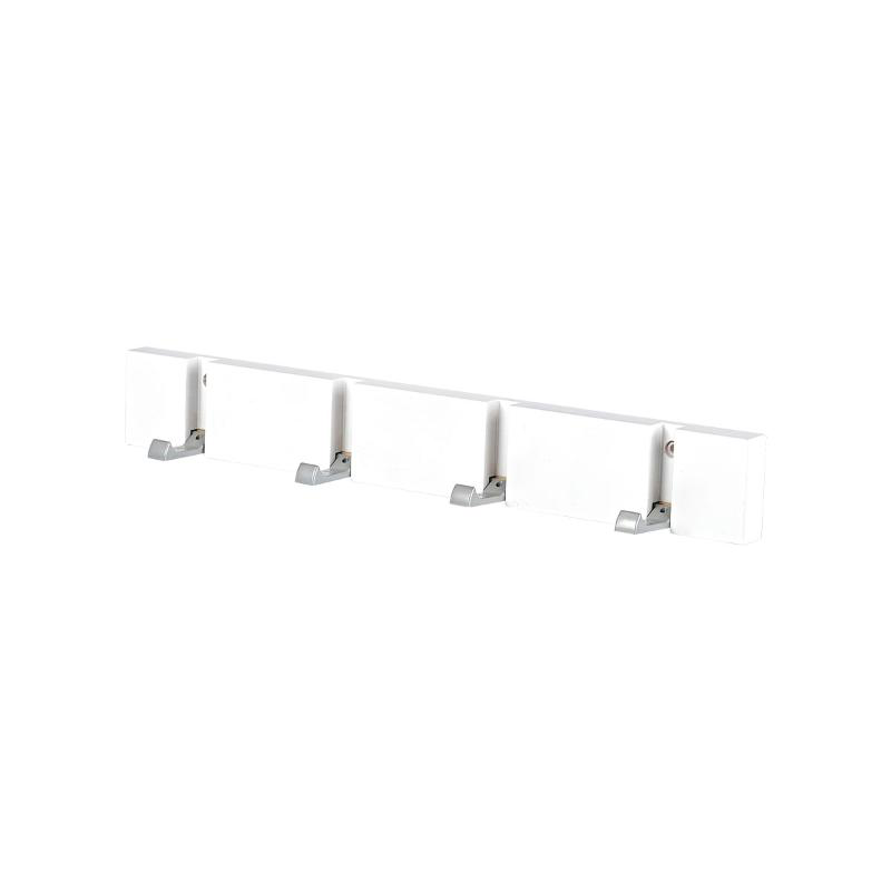 Estia foldable wooden wall hanger 4 hooks - white, , medium image number null