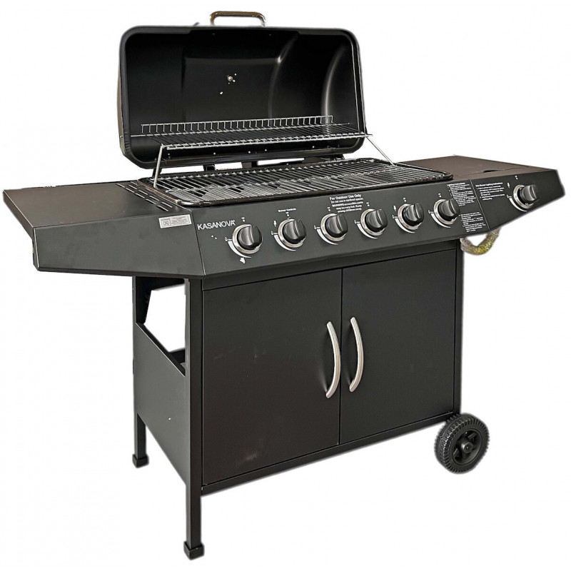 Kasanova gas grill with 6 pcs 15kw and side burner, , medium-null