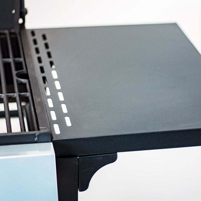 Bormann bbq2000 ψησταριά υγραερίου 2 καυστήρων με μαντεμένια σχάρα & πλευρικά ράφια, , medium-null