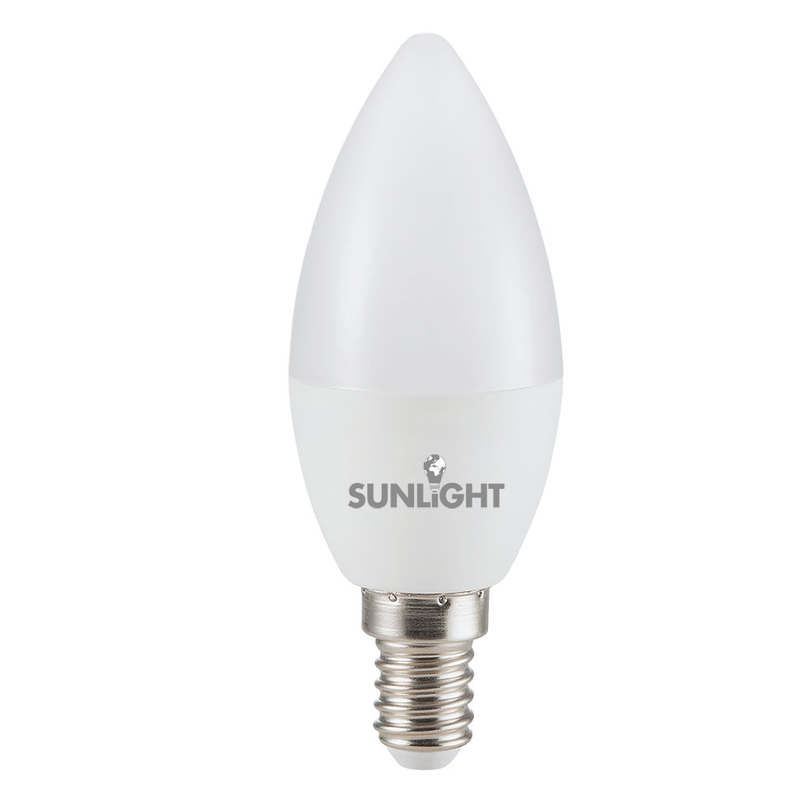 Sunlight led 8.5w c37 λαμπτηρας κεριου e14 806lm 3000k frosted, , medium-null