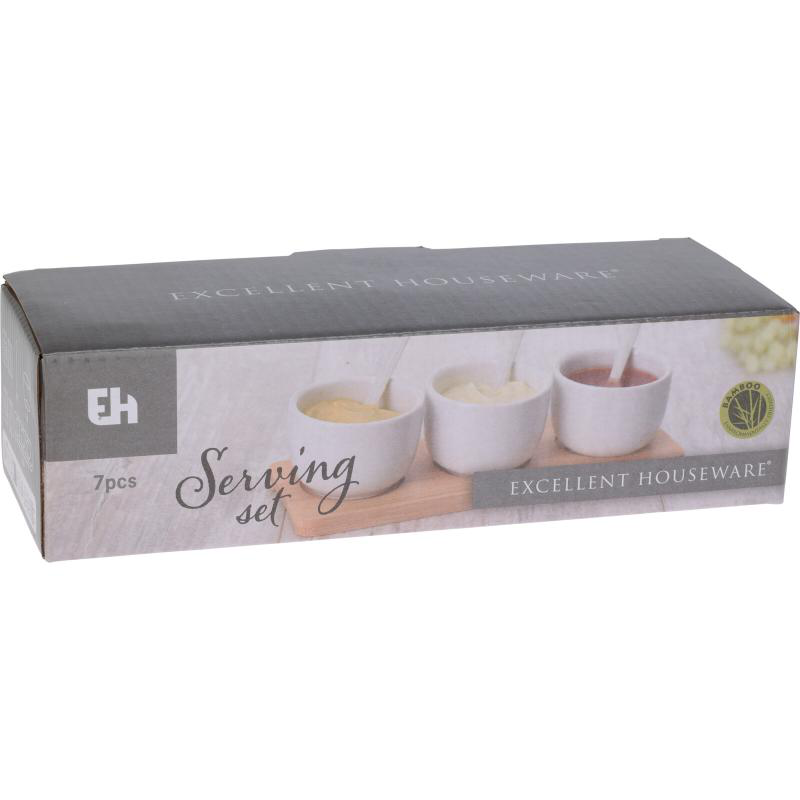 Excellent houseware μπολ για σαλτσα με κουταλι σετ 3τμχ, , medium-null