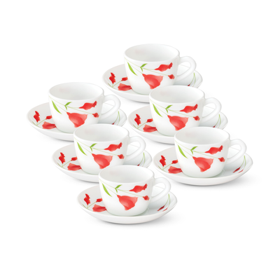 Larah set 6pcs 14cl cup & saucer diana, , medium