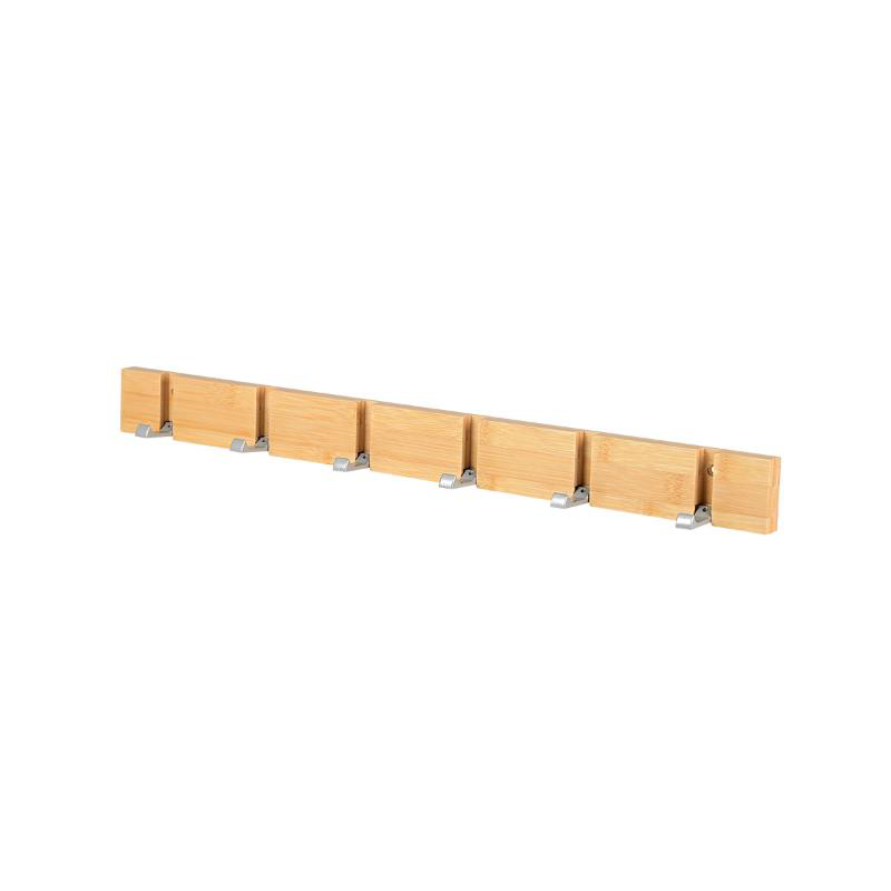 Estia foldable wooden wall hanger 6 hooks - oak, , medium-null