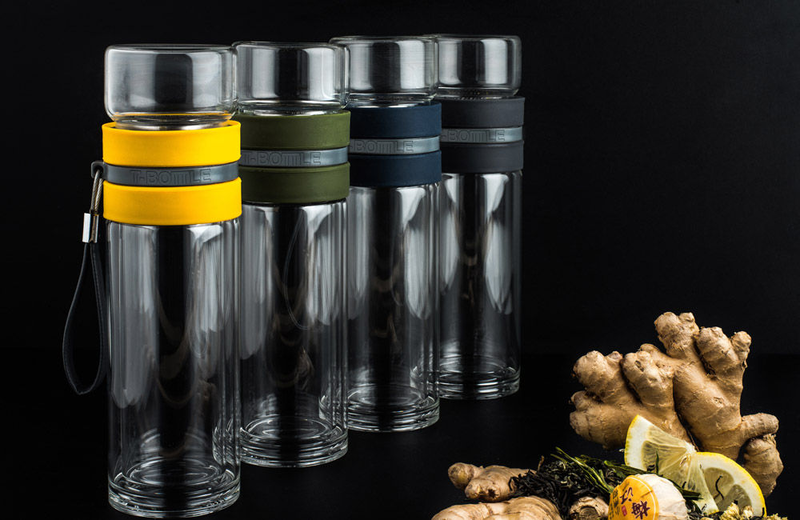 Style de vie t-bottle & tea cup in denim blue colour, , medium image number null