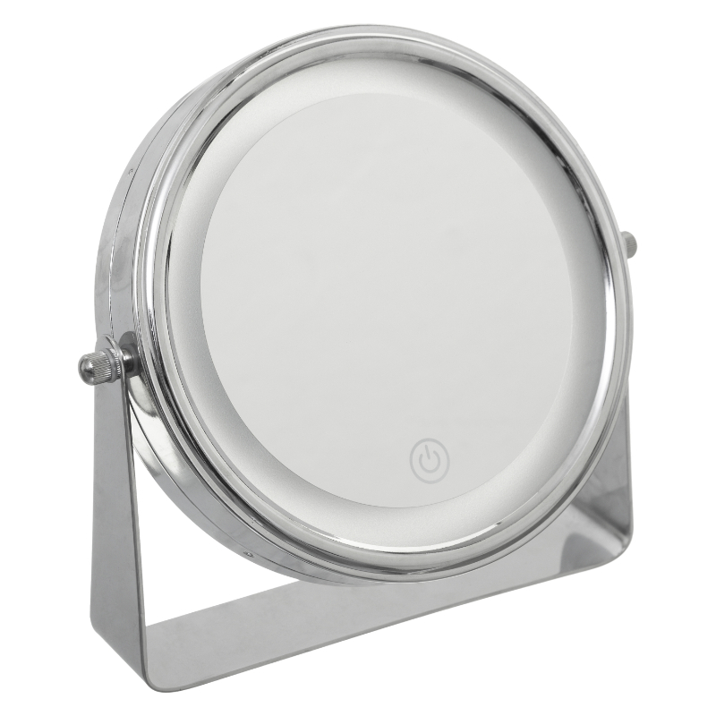 5five led tabletop mirror 22x5x22cm - silver, , medium-null