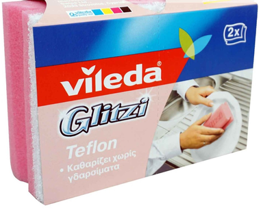 Vileda glitzi teflon sponge pink 2pcs