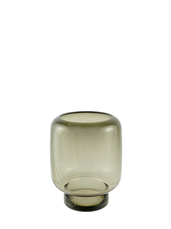 Small blown glass vase solid grey color, , medium-null