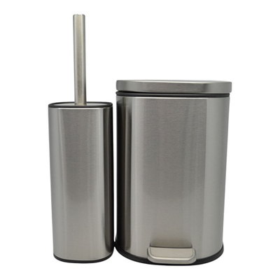 Ankor anyday set pedal bin 5lt & brush silver, , medium
