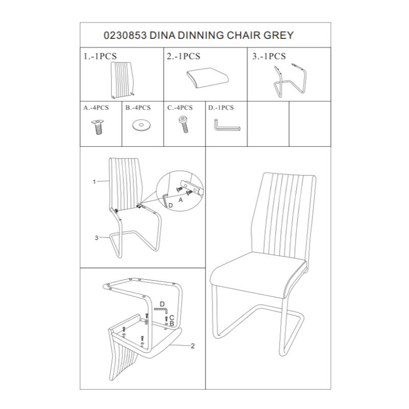 Dina dining chair - grey, , medium image number null