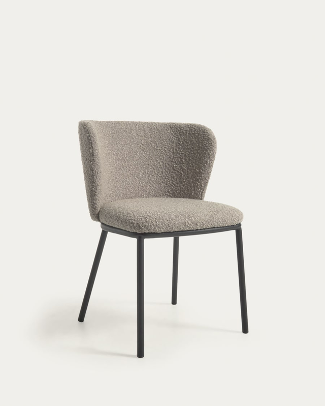 Ciselia dining chair with light grey boucle-null