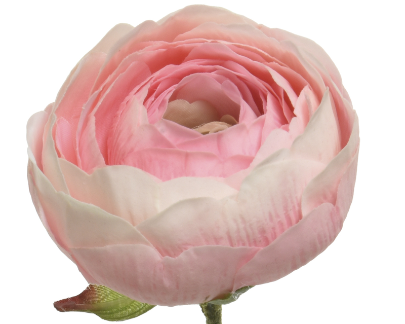 Pink ranunculus on stem polyester real touch, , medium-null