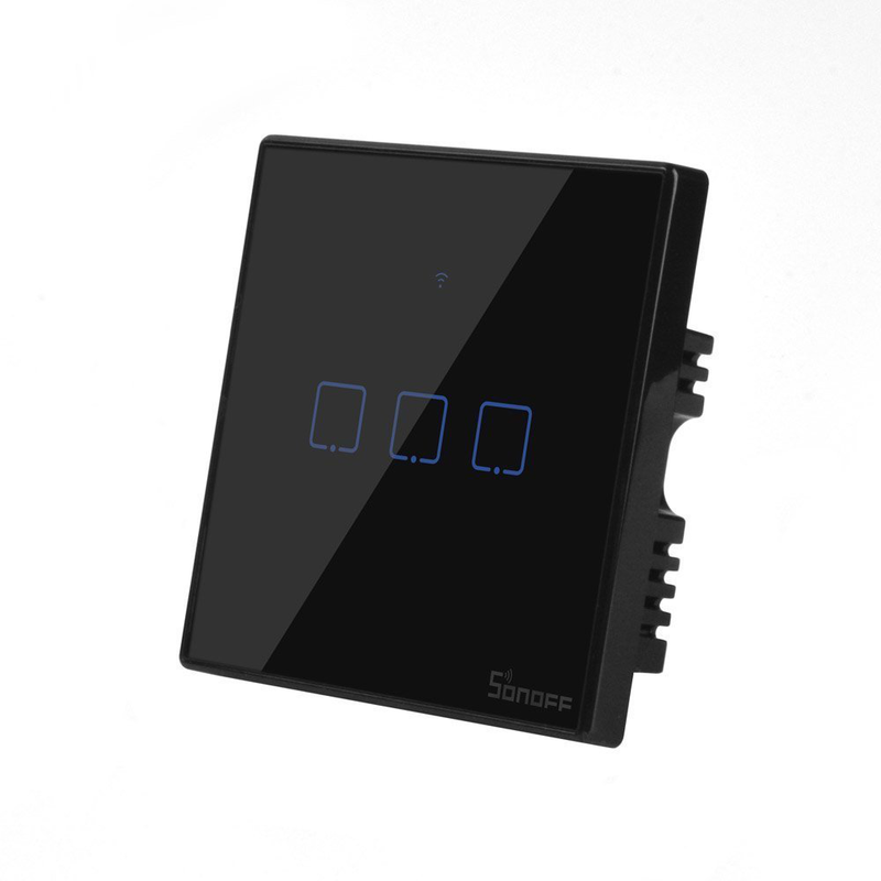 Sonoff t3 uk 3c Wi-Fi smart wall touch switch black, , medium-null