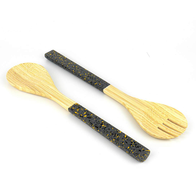 Bamboo salad tongs, Dark Grey, medium