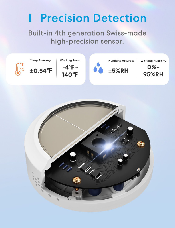 Meross homekit smart temperature and humidity sensor ms100fh-uk, , medium-null
