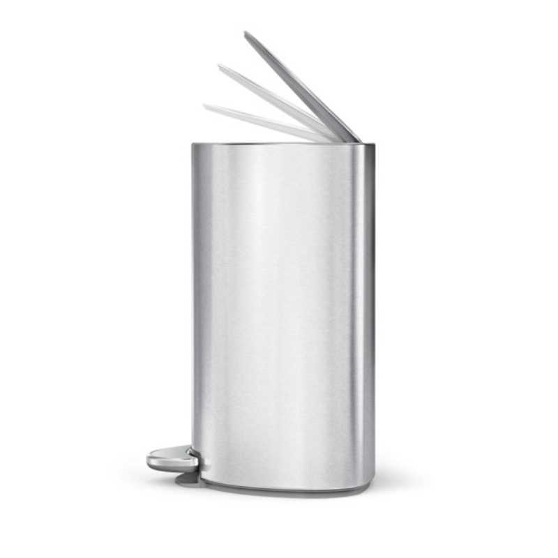 Simplehuman semi-round pedal bin 6l - brushed stainless steel, , medium image number null