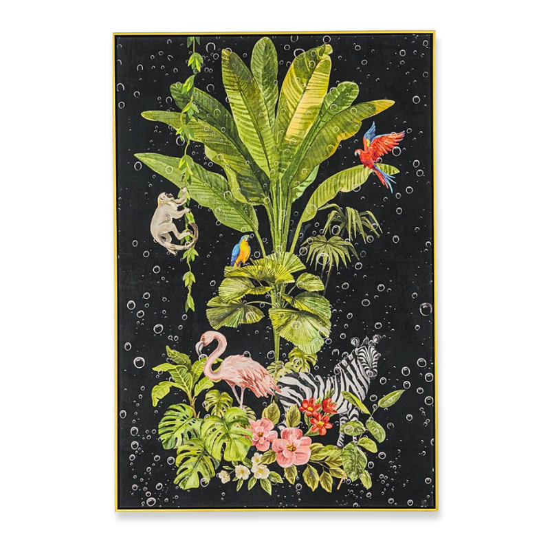 Ai deco oil painting with gold frame 82x122cm, , medium-null