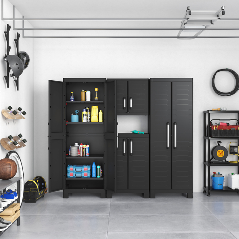 Product image: Keter detroit with 4 shelves cabinet black, , medium-null