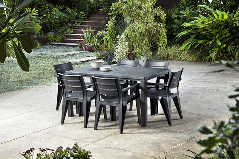Keter julie outdoor table 147x90x75cm - graphite, , medium image number null