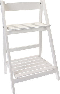 Display rack wood 2sh white, , medium