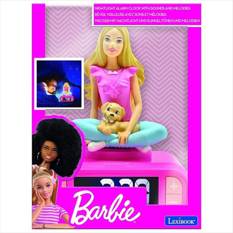 Lexibook digital alarm clock with a 3d barbie rl800bb, , medium-null