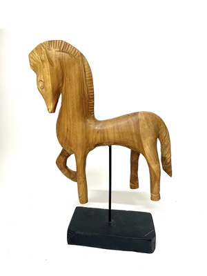 Wooden horse brown, , medium