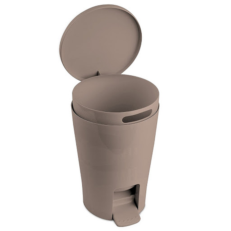 Tatay diabolo bathroom pedal bin 5l - taupe, , medium image number null