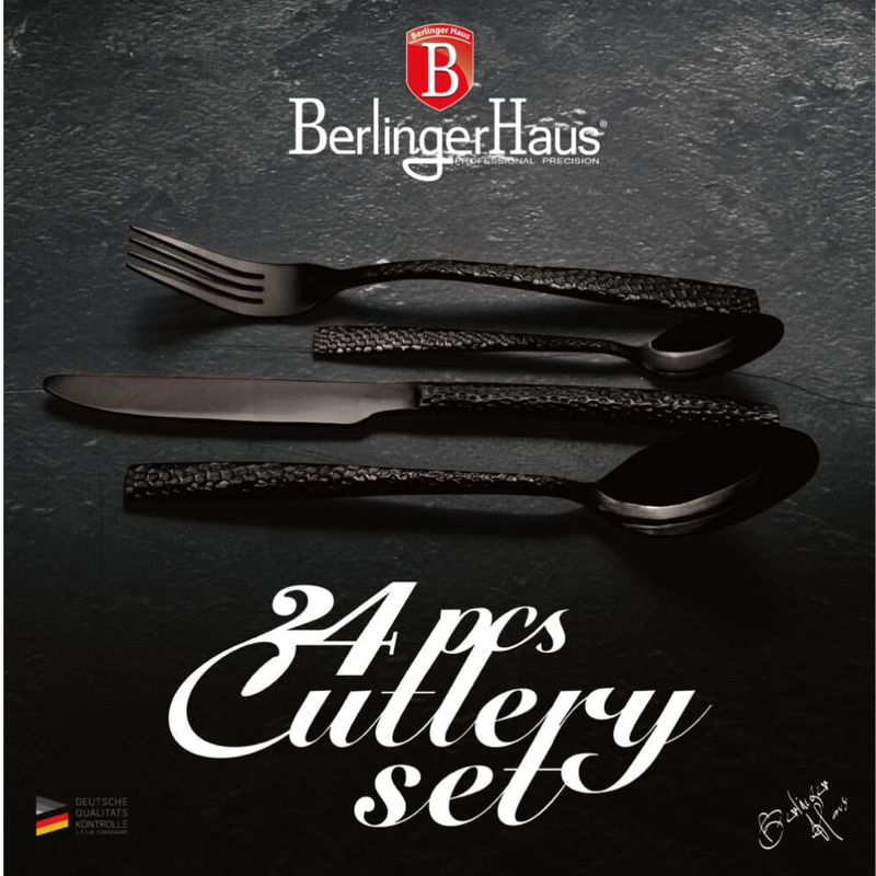 Berlinger haus bh/2618 σετ μαχαιροπίρουνα 24 τεμαχίων mirror black , , medium-null