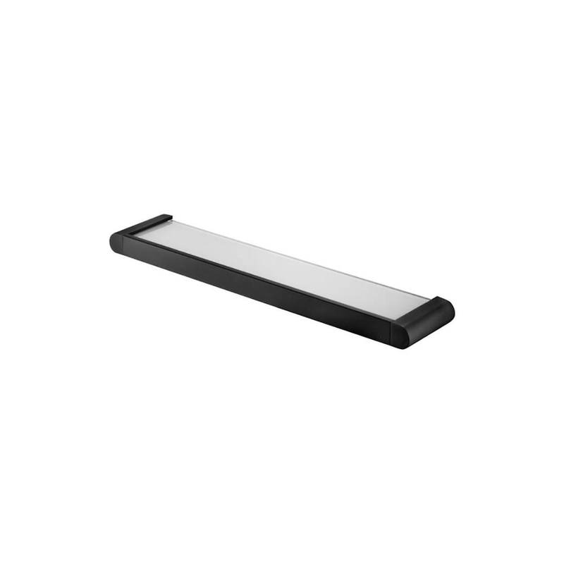 Bathroom shelf futura glass with metal support silver-null