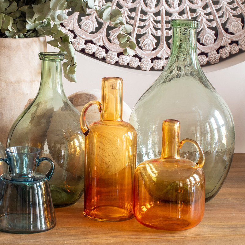 Orange glass vase 30cm, , medium image number null