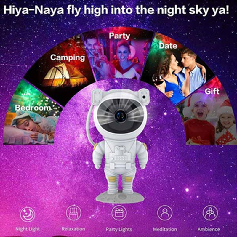 Φωτιστικό δωματίου starry sky projector με r/c – αστροναύτης, , medium-null