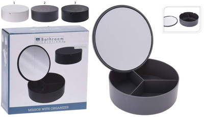 Mirror with organizer 14xh5cm 3 assorted colors