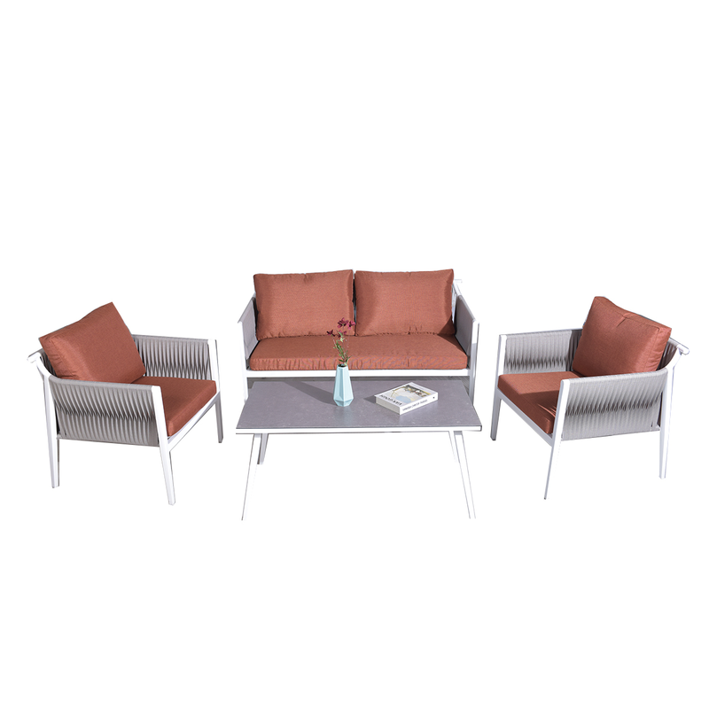 L.h garden set of 4 garden lounge aluminum with waterproof fabric-null