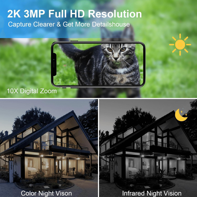 Woox r3569 outdoor battery camera 3mp ptz with solar panel, , medium-null