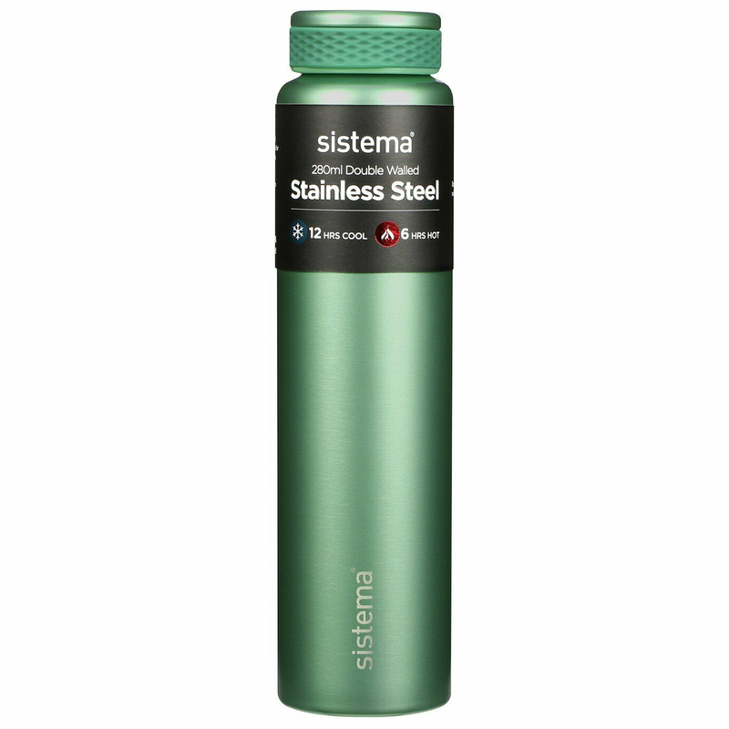 Sistema hydration bottle stainless steel 280ml 6 assorted colors, , medium image number null