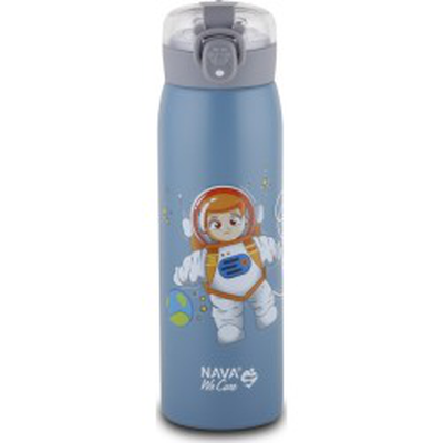 Nava kids stainless steel insulated water bottle 500ml blue, , medium