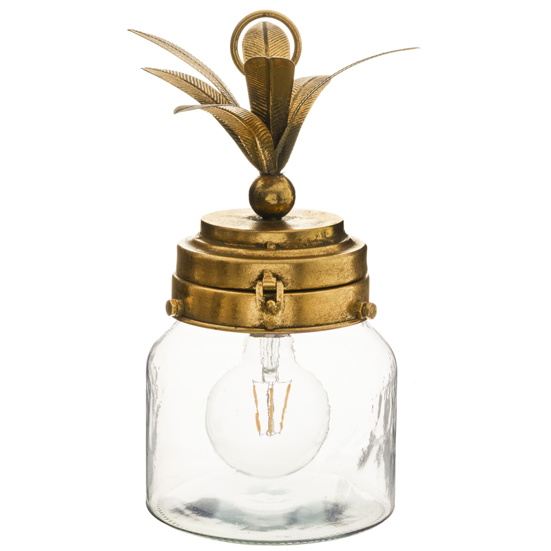 Product image: Gold led glass pineapple lamp h33cm, , medium-null