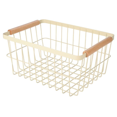 Estia allure καλαθι οργανωσης με ξυλινα χερουλια 33x22cm
