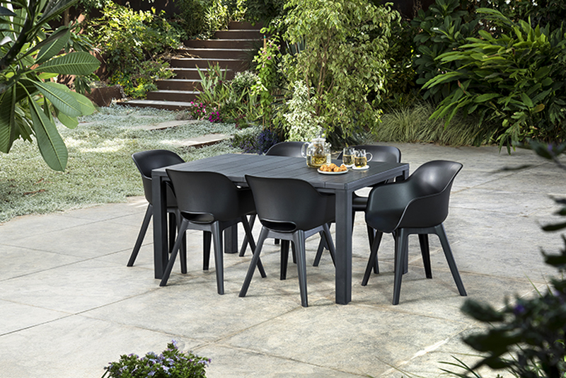 Keter julie outdoor table 147x90x75cm - graphite, , medium image number null