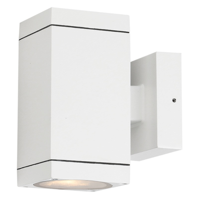 Sunlight 'liam' 2xgu10 (max.2x35w) wall light up&down cube aluminium matte white ip65 l125xw85xh145mm, , medium