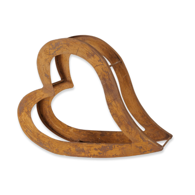 Boltze iron rust firewood rack heart 57x27cm