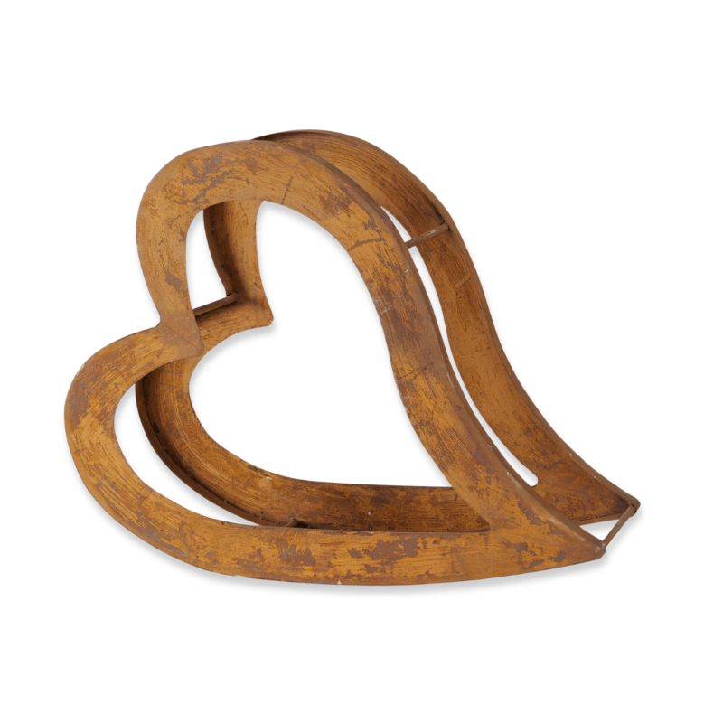 Boltze iron rust firewood rack heart 57x27cm image number null