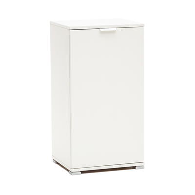 Compact white cabinet 45&times;85&times;38 cm with adjustable shelf, pre-assembled for bathroom, laundry room or entryway., , medium