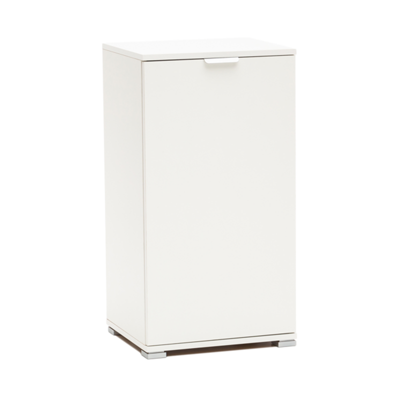 Compact white cabinet 45&times;85&times;38 cm with adjustable shelf, pre-assembled for bathroom, laundry room or entryway., , medium-null