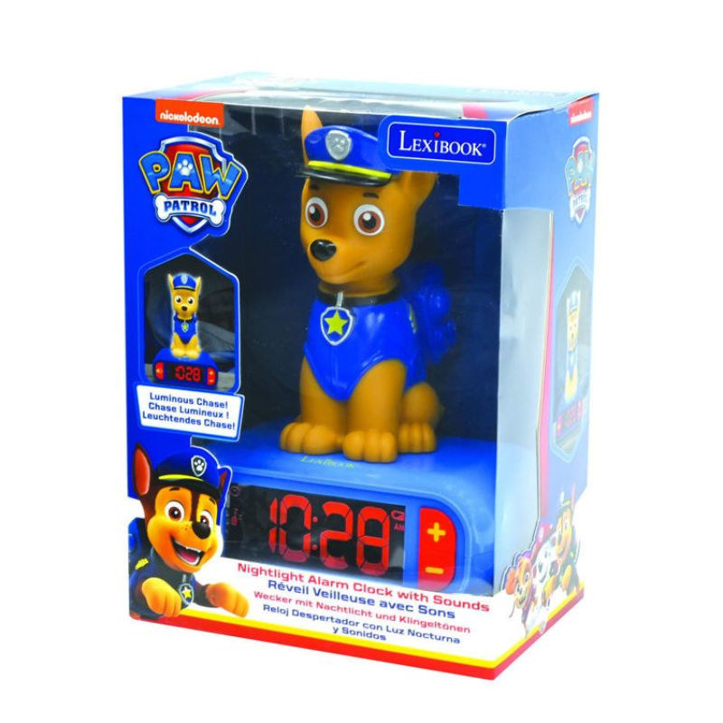 Lexibook paw patrol digital clock with light and sound – lcd screen and melodies rl800pa, , medium-null