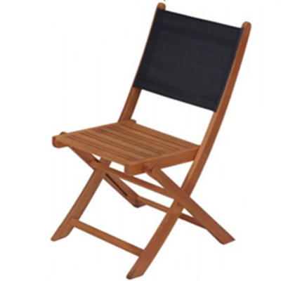 Wooden chair folding with black clothes back acacia, , medium