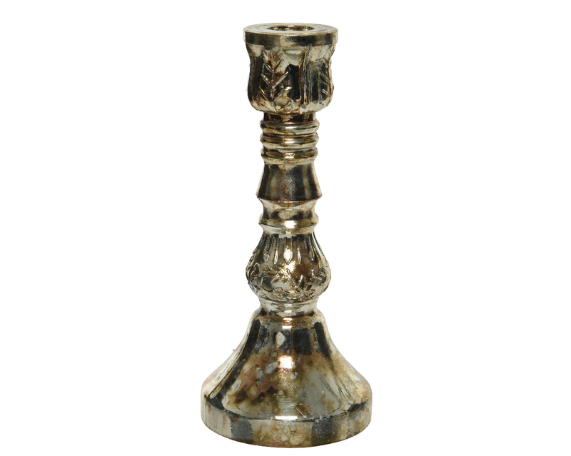 Candleholder glass cooper silver, , medium-null